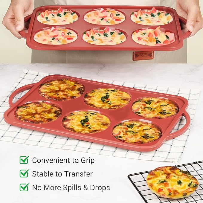 JOERSH Jumbo Silicone Muffin Top Pan with Metal Frame, 2 Pack, 4 Inch