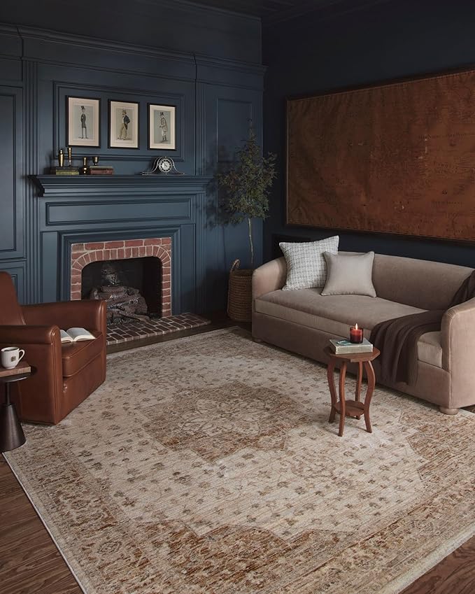 Loloi Magnolia Home by Joanna Gaines Junie Collection JUE-04 Natural/Clay 2'-0" x 3'-0", .38" Pile Height, Accent Rug