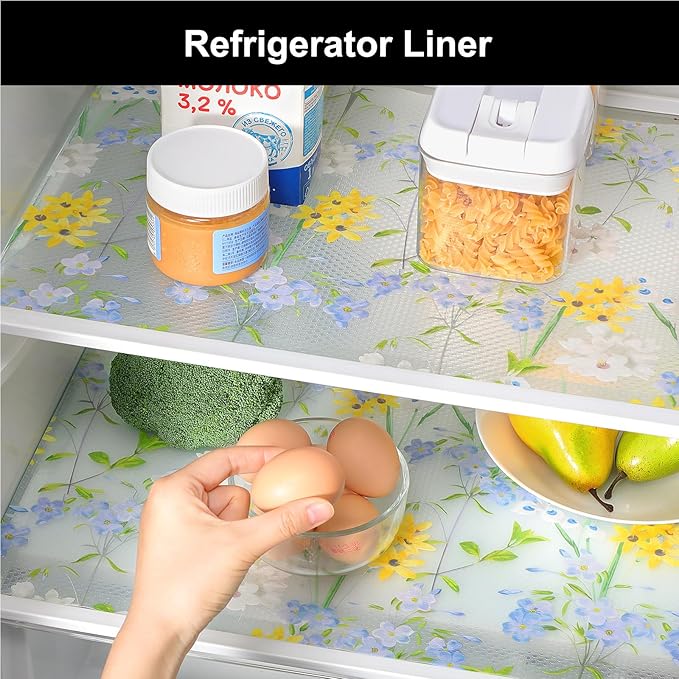 Cooyes Shelf Liner – Premium Non-Adhesive Cabinet & Drawer Liner for Kitchen – Waterproof Shelf Paper with Modern Pattern – Durable EVA Cabinet Mat – Easy to Cut （24" W x 120" L）