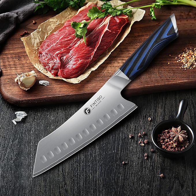 FINTISO 7 Inch Chef Knife,Japanese Ultra Sharp Santoku Knife,2026 New Upgrade High Carbon Stainless Steel Kitchen Knife,Premium G10 Handle,Versatile Cutting for Meat & Veggies