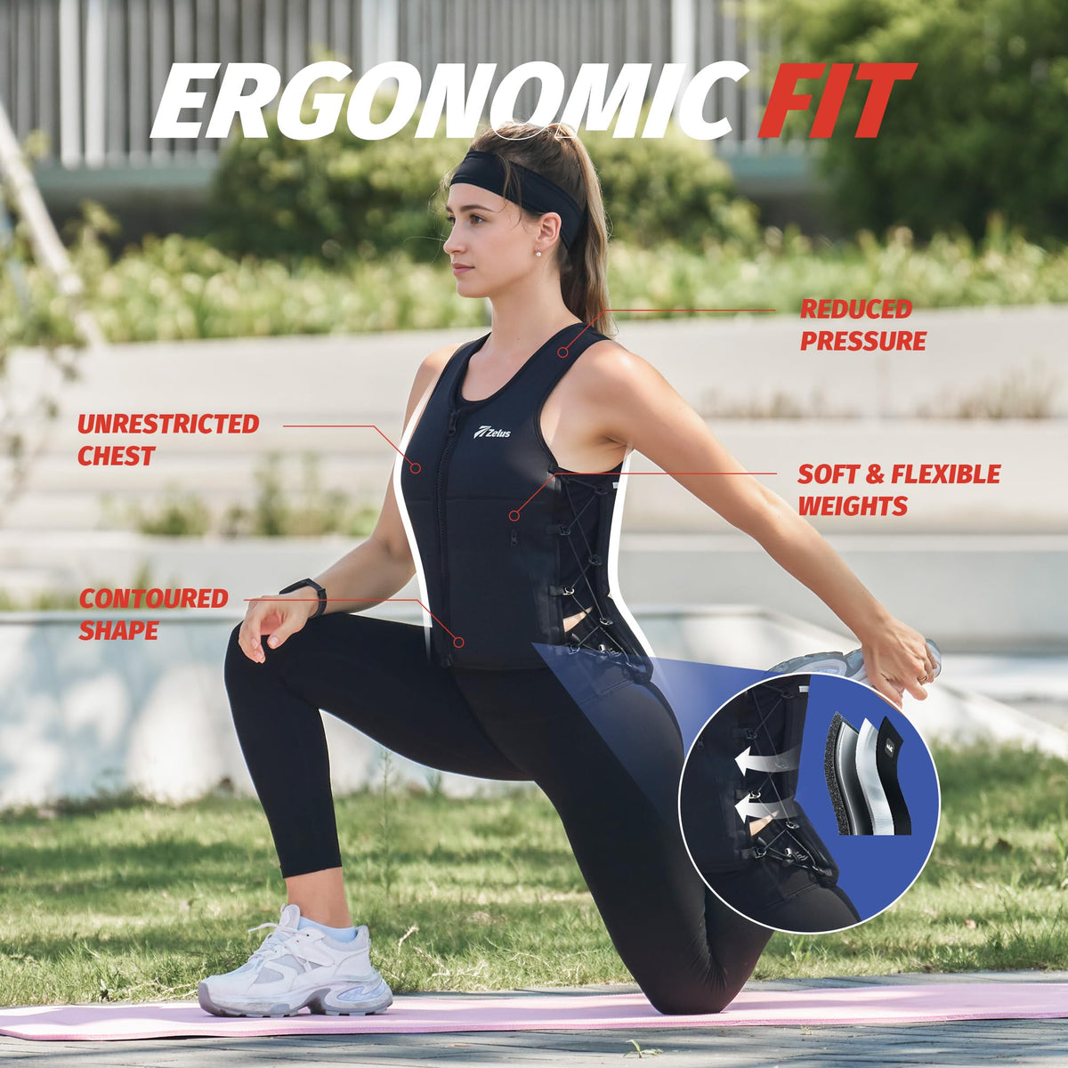 Zelus Weighted Vest for Women Men,Adjustable Z-Fit Slim Walking Vest 1-10lb
