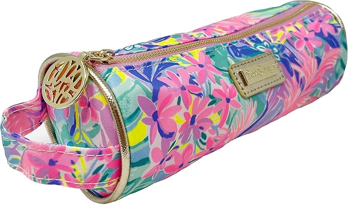 Lilly Pulitzer Cute Pencil Case, Colorful Zipper Pouch for Office Supplies, Small Travel Bag with Carrying Handle, It Was All A Dream