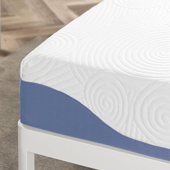 Mellow 8 Inch Cooling Gel-Infused Memory Foam Bed Mattress, Medium Firm Sleep and Breathable Fabric Cover, Full , Mattress In A Box