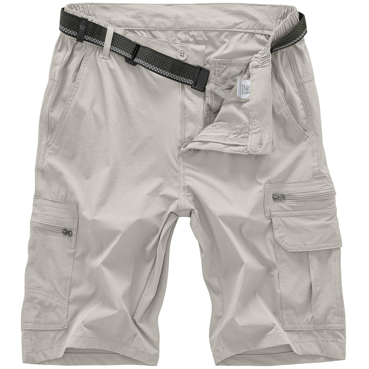 Jessie Kidden Mens Outdoor Casual Expandable Waist Lightweight Water Resistant Quick Dry Fishing Hiking Shorts (6222 Beige Apricot 38)