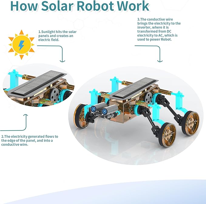 STEM 25-in-1 Education Solar Power STEM Toys for Boys Age 8-12, Science Kits Robots Toys for Ages 8-13, Building Toys Robotics Experiment Set Birthday Gifts for Kids 8 9 10 11 12 13 Years Old (Yellow)