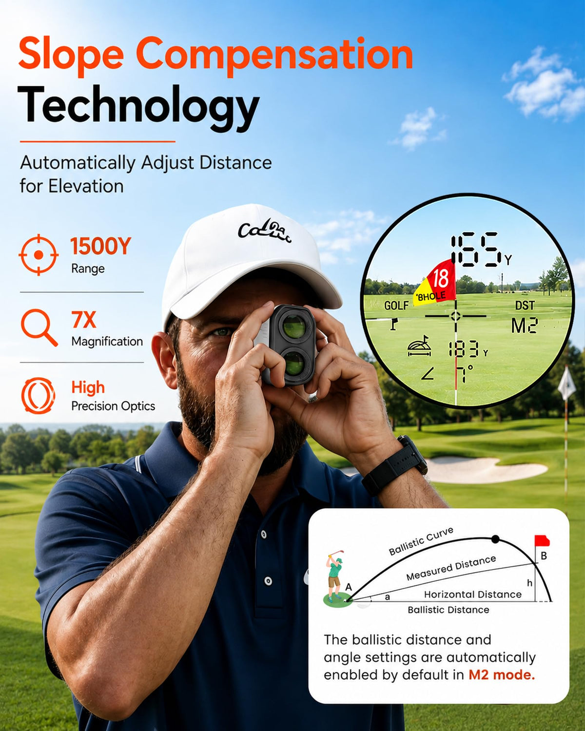 Golf Rangefinder with Slope 1500 Yards | Laser Range Finder
