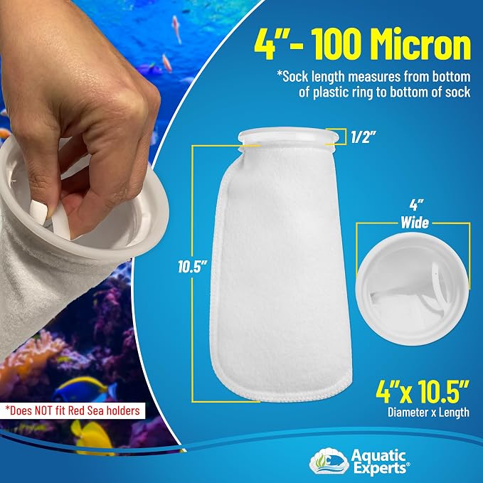 Aquatic Experts 4 inch Ring 100 Micron Felt Filter Sock