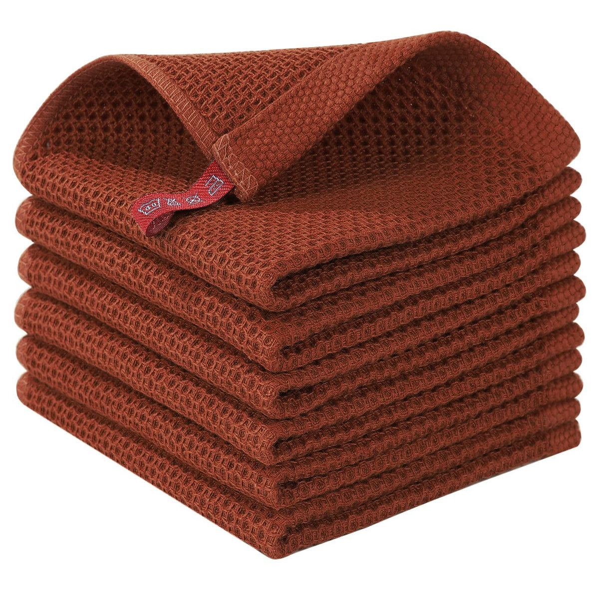 Homaxy 100% Cotton Waffle Weave Kitchen Dish Cloths, Ultra Soft Absorbent Quick Drying Dish Towels, 12 x 12 Inches — 12 x 12 - 12 Pack — 12 X 12 - 6 Pack