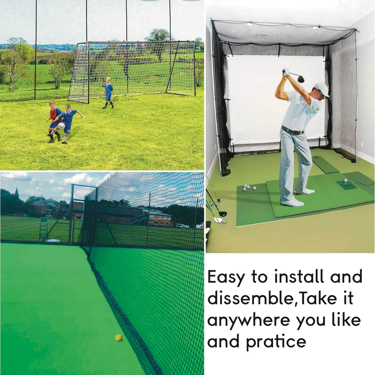 Golf Practice Net,Heavy Duty Nylon Golf Hitting Net,Golf Net Outdoor Indoor with Wire Hanging Kit,Golf Nets for Backyard Driving，Golf,Baseball, Hockey, Soccer（10/15/20/25/30ft