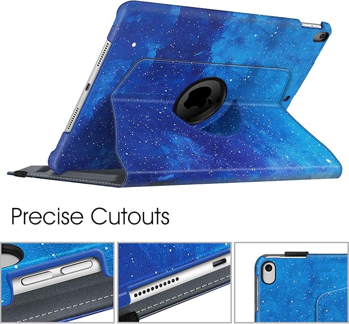 Fintie Rotating Case for iPad Air (3rd Gen) 10.5" 2019 / iPad Pro 10.5" 2017 with Built-in Pencil Holder - 360 Degree Rotating Stand Protective Cover, Auto Sleep/Wake (Starry Sky)