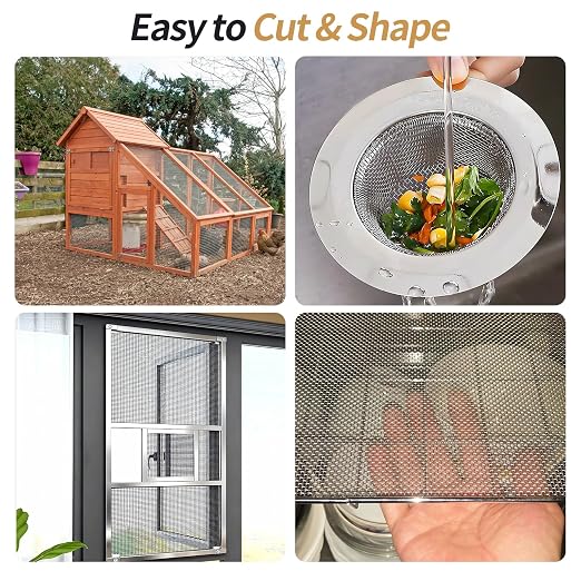 4 Pack 304 Wire Mesh Screen, 11.8"X8.2" Heat-Resisting Metal Mesh, 20 Mesh
