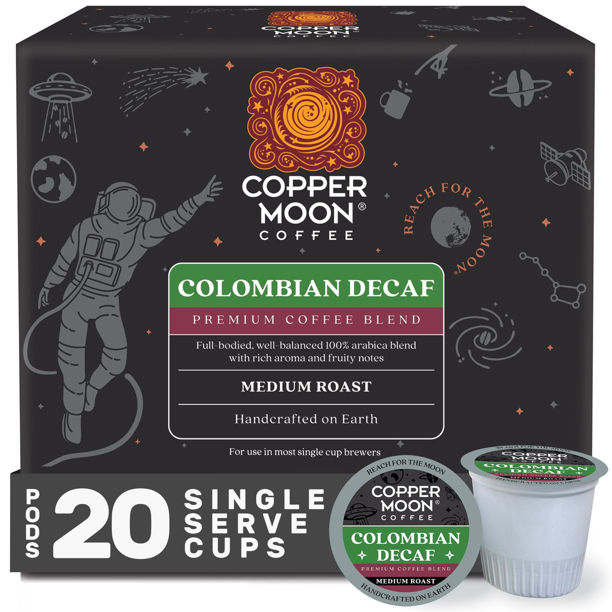 Copper Moon K-Cup Coffee Pods, Dark Roast, Sumatra Blend, 80 Count
