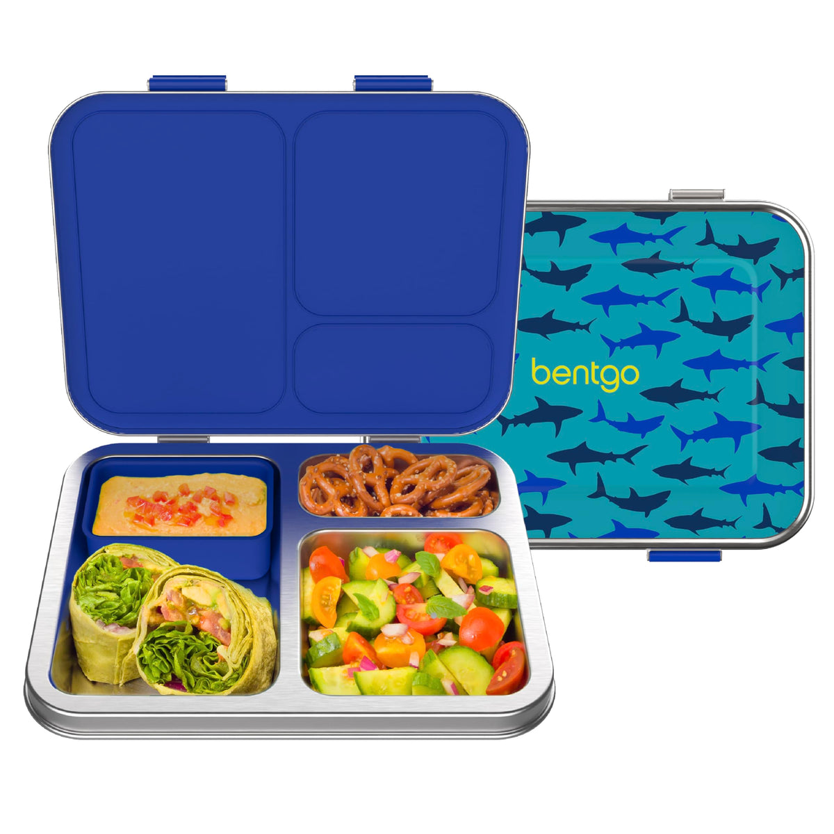 Bentgo Kids Prints Stainless Steel Leak-Resistant 3-Compartment Lunch Box