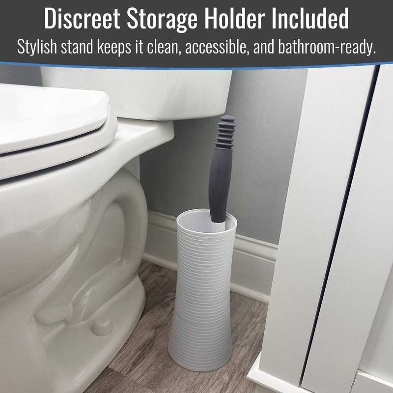 DMI CleanReach Pro with Sanitary Holder - Easy Release Toilet Aids for Wiping Bottom, Butt Wiper Tool for Women and Men, Long Handle Toilet Aids for Seniors and Handicap, Toileting Wand