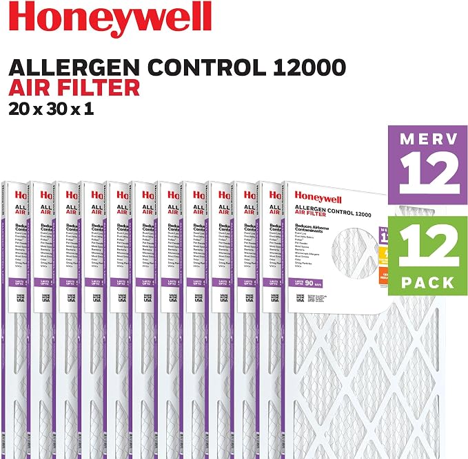 Honeywell 20x30x1 MERV 12 Electrostatic Pleated HVAC AC Furnace Air Filter |