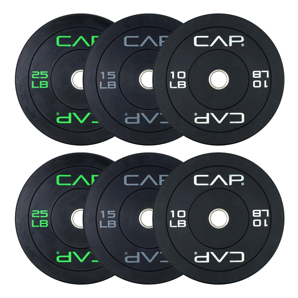 CAP 260lb Competition Olympic Bumper Plate Weight Set