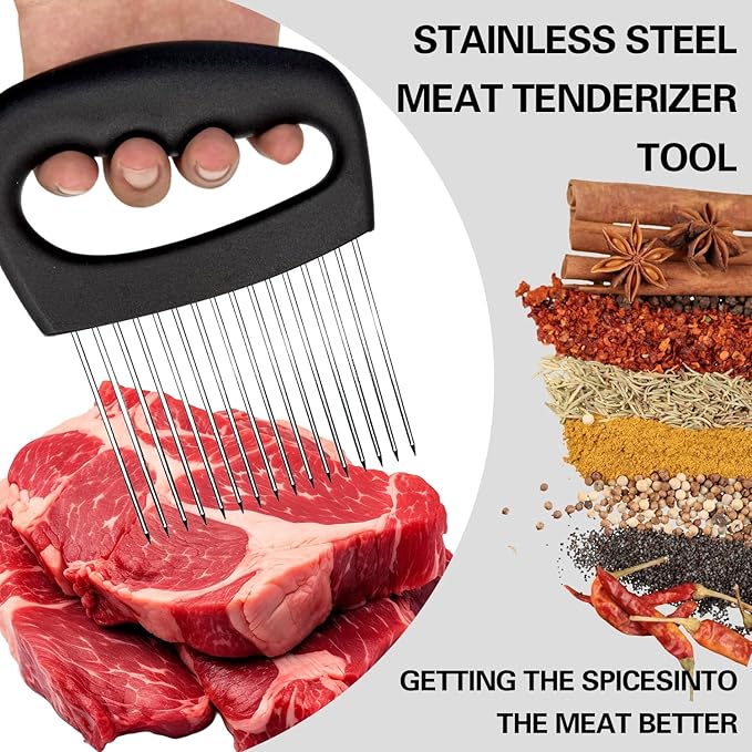 Wooyee Extra-Large Onion Holder for Slicing, Onion Cutter Vegetable Chopper, Extra-Large Tomato Slicer with 16 Long Needles, Stainless Steel Tomato Potato Slicer, Meat and Food Slicing