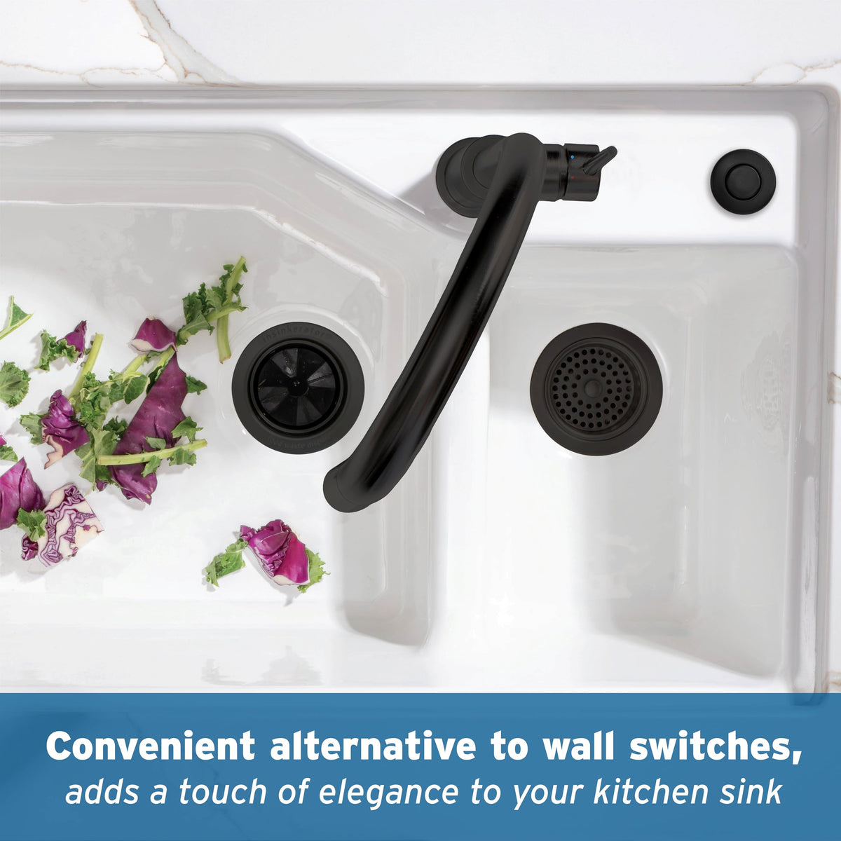 InSinkErator STC-MTBLK Push SinkTop Switch Button, Matte Black
