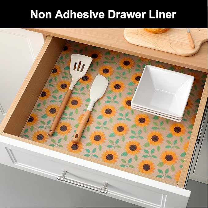 Cooyes Shelf Liner – Premium Non-Adhesive Cabinet & Drawer Liner for Kitchen – Waterproof Shelf Paper with Modern Pattern – Durable EVA Cabinet Mat – Easy to Cut （12" W x 360" L）