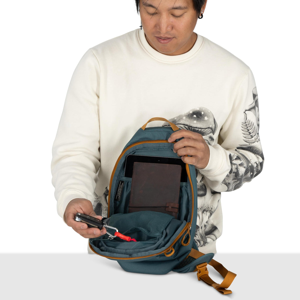 Osprey Daylite Shoulder Sling Bag - Crossbody Backpack for Everyday Carry, Festivals, and Travel, Iris Pink