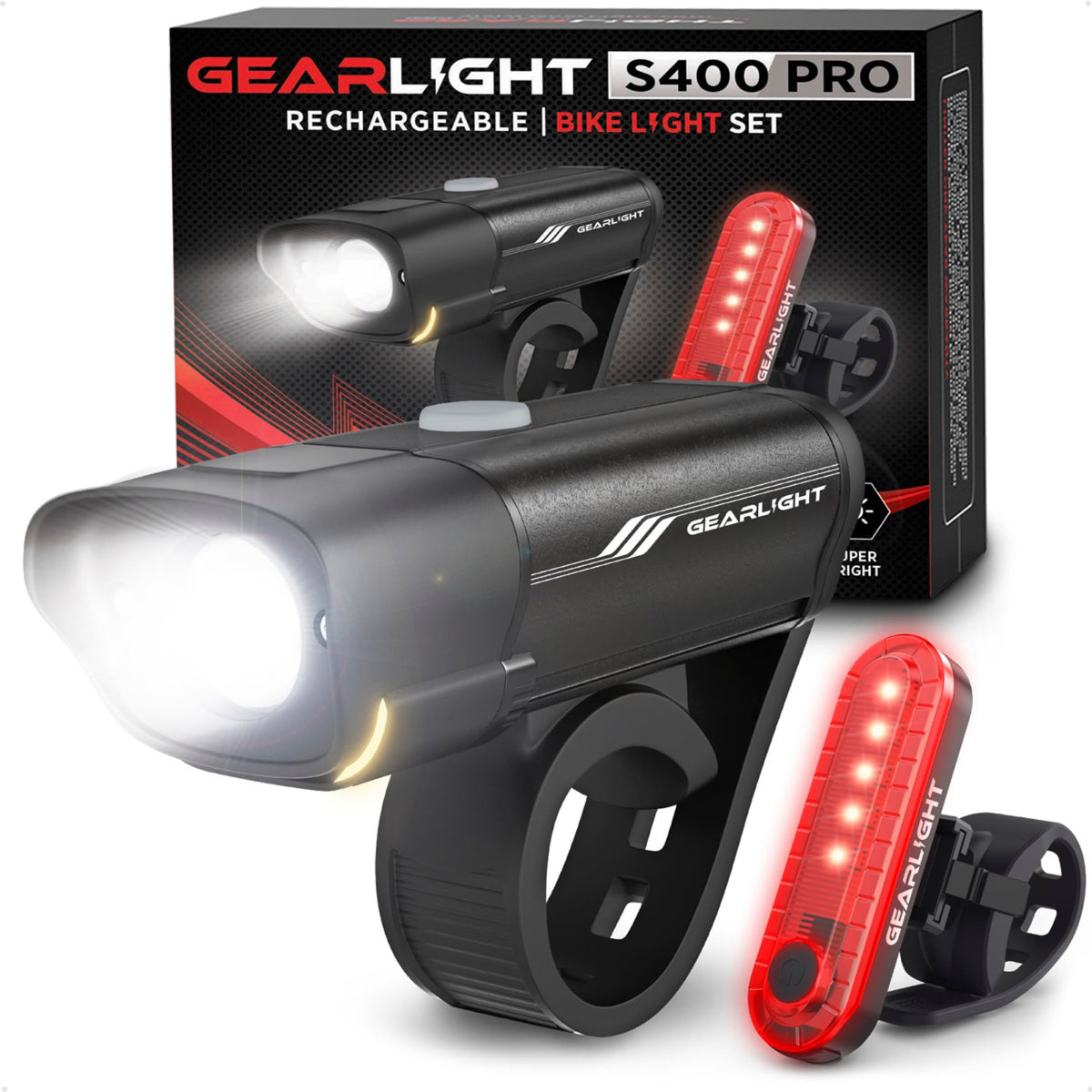 Bike Lights for Night Riding, USB Rechargeable Bike Lights Front and Back, LED Bicycle Headlight and Tail Light Set, Waterproof Bikelights Rechargeable for Mountain Bikes, Kids Bike Light, MTB Light