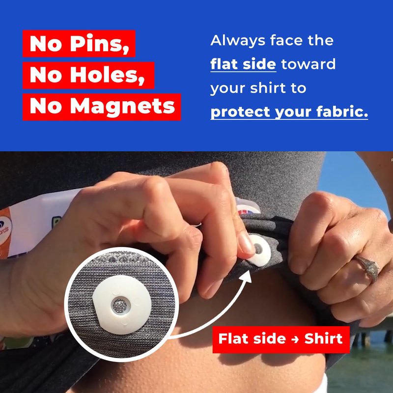 bibSNAPS Race Bib Clips - Safety Lock Fasteners - Secures Running, Marathon, Cycling & Event Number, Non Magnetic, Easy to Use, Soft & Reusable - Replacement for Pins & Magnets, Everything Hurts(4pcs)