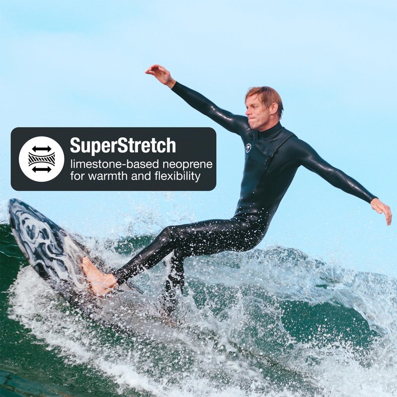 Ho Stevie! Men’s Surfing Wetsuit - Chest Zip Fullsuit - Warm Superstretch 3/2mm or 4/3mm Neoprene w/GBS Seams