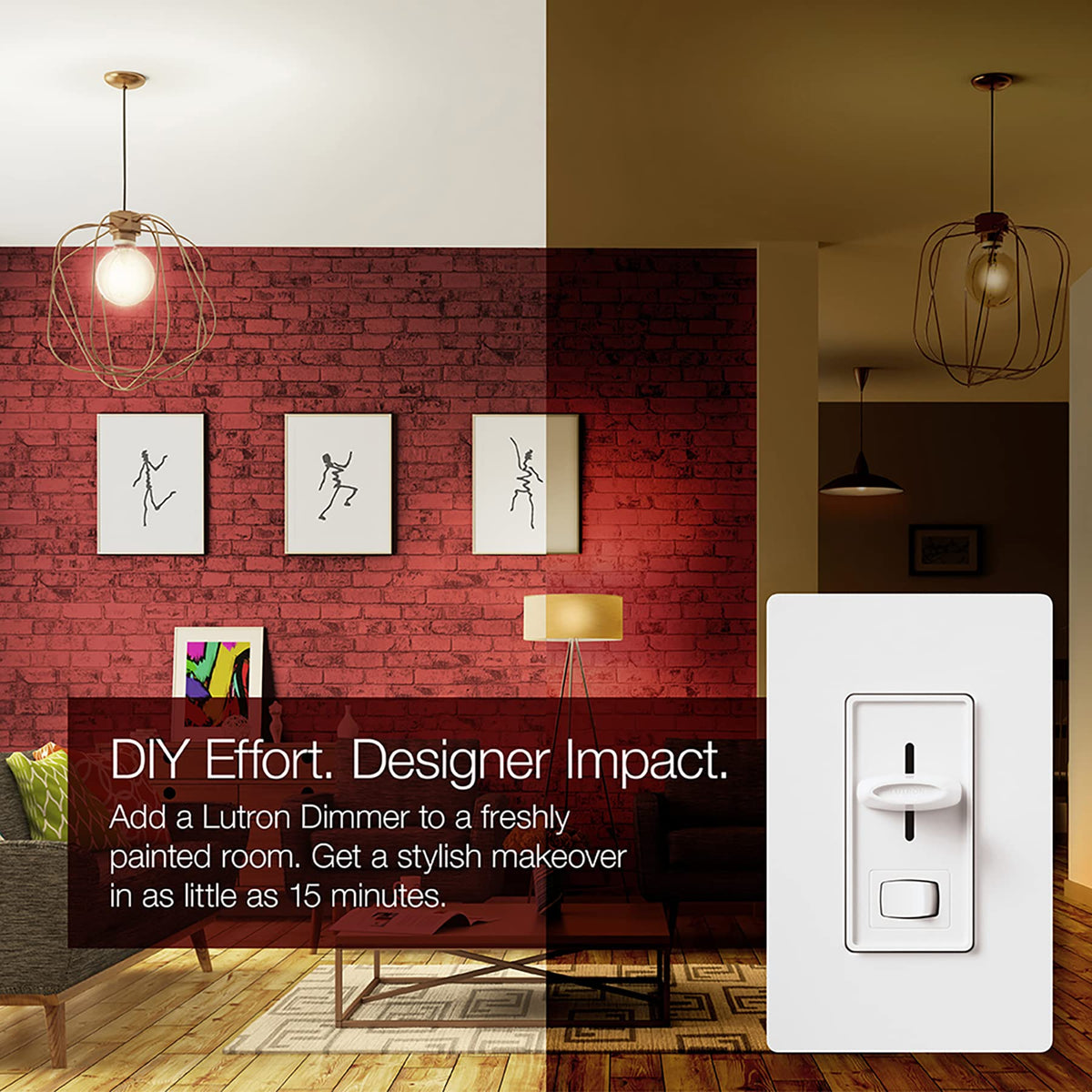 Lutron Skylark LED+ Dimmer Switch for Dimmable LED, Lutron Dimmer Switch For Halogen and Incandescent Bulbs, 150W/Single-Pole or 3-Way, SCL-153P-WH, White