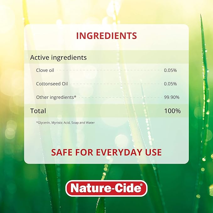 Nature-Cide Can. All Natural Roach Killer, Spider, Mosquito and Ant Spray to Keep Your Home Safe. Kills on Contact. No Strong Odor.