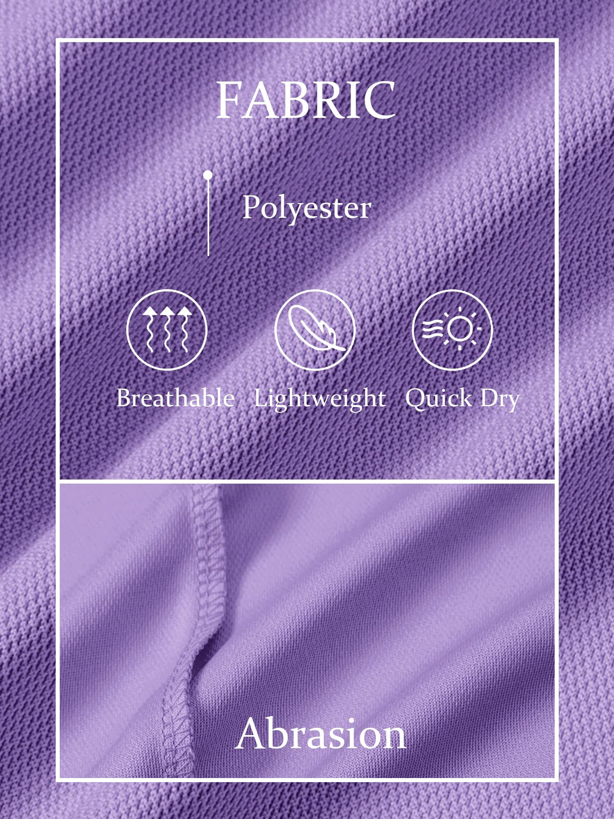 TACVASEN Mens Golf Shirt Dry Fit Mens Polo Shirts Short Sleeve Performance Golf Polos for Men with Collar Work Shirts Light Purple, XL