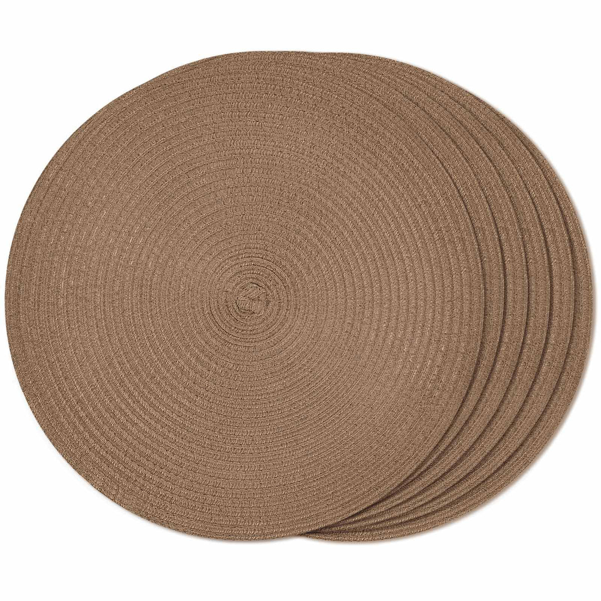 FunWheat Round Braided Placemats Set of 4 Place mats for Dining Tables Woven Heat Resistant Table Mats 15 inch (Wine,4pcs)