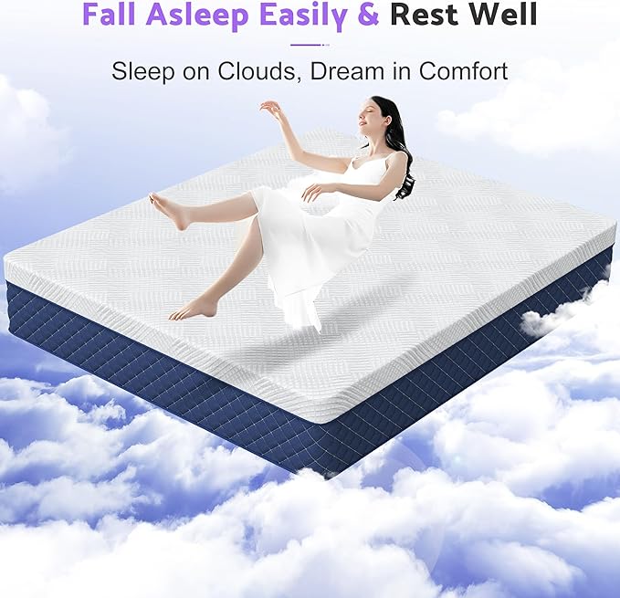 Queen Mattresses, 10 Inch Hybrid Queen Mattress in a Box, Memory Foam and Individual Pocket Spring Breathable Comfort for Sleep Supportive and Pressure Relief, CertiPUR-US, 60"*80"*10"