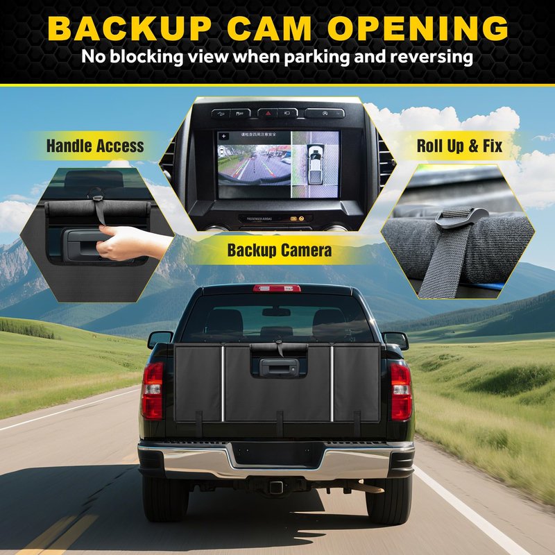 Bumbee Tailgate Bike Pad for 5 Mountain Bikes, with Rear Camera Window, Reflective Strips and 2 Tool Pocket