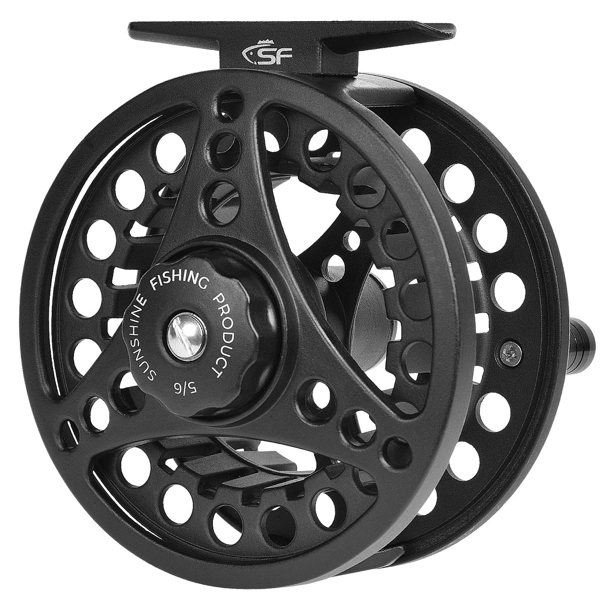 SF Large Arbor Fly Fishing Reel with Aluminum Alloy Body 5/6wt Die-Cast Fly Reel Matt Black