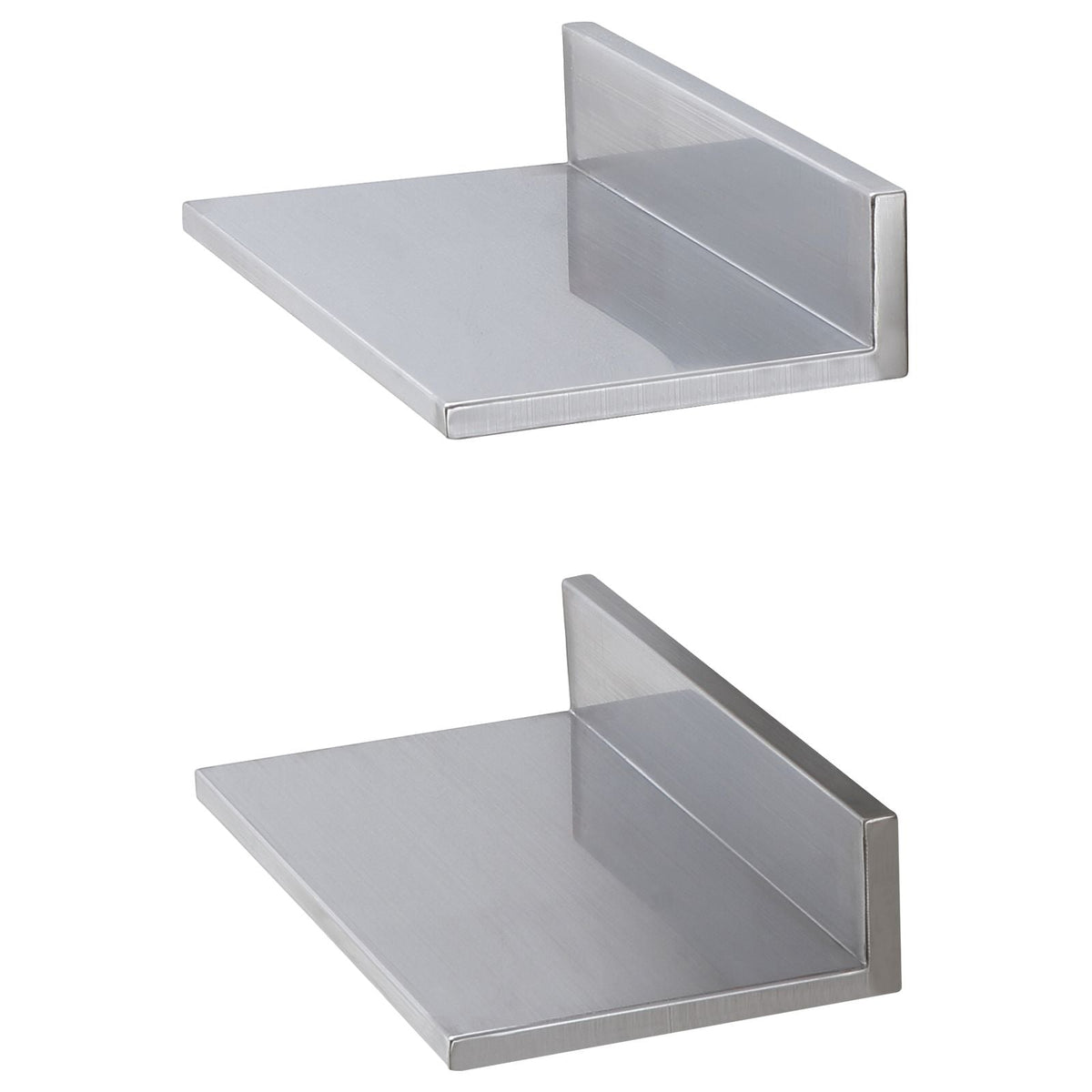 8.6" x 16" Stainless Steel Shelf, Wall Mounted Floating Shelving with Backsplash, 44 lbs Load Capacity Commercial Shelves, Heavy Duty Storage Rack for Restaurant, Kitchen, Bar, Home, and Hotel