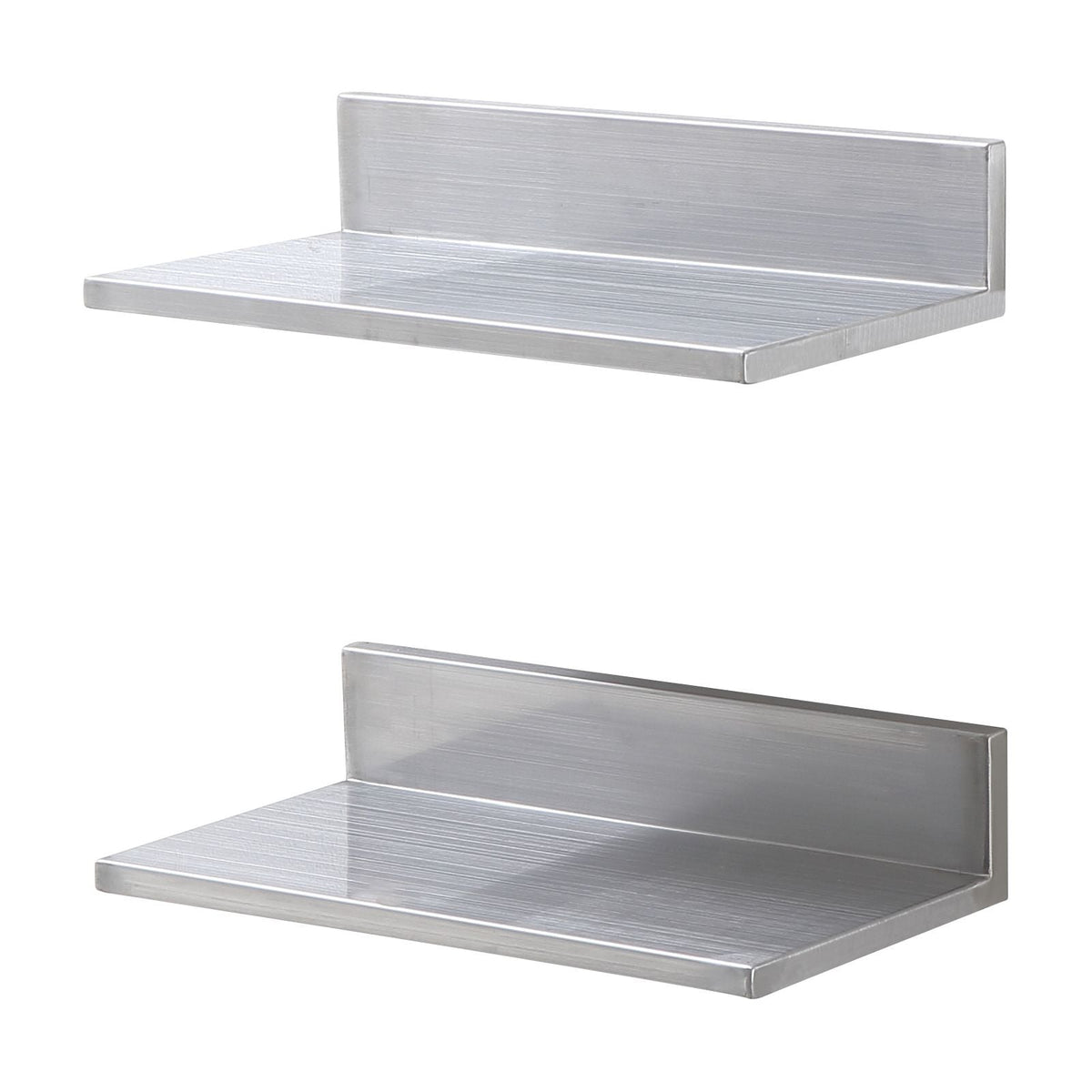 8.6" x 16" Stainless Steel Shelf, Wall Mounted Floating Shelving with Backsplash, 44 lbs Load Capacity Commercial Shelves, Heavy Duty Storage Rack for Restaurant, Kitchen, Bar, Home, and Hotel