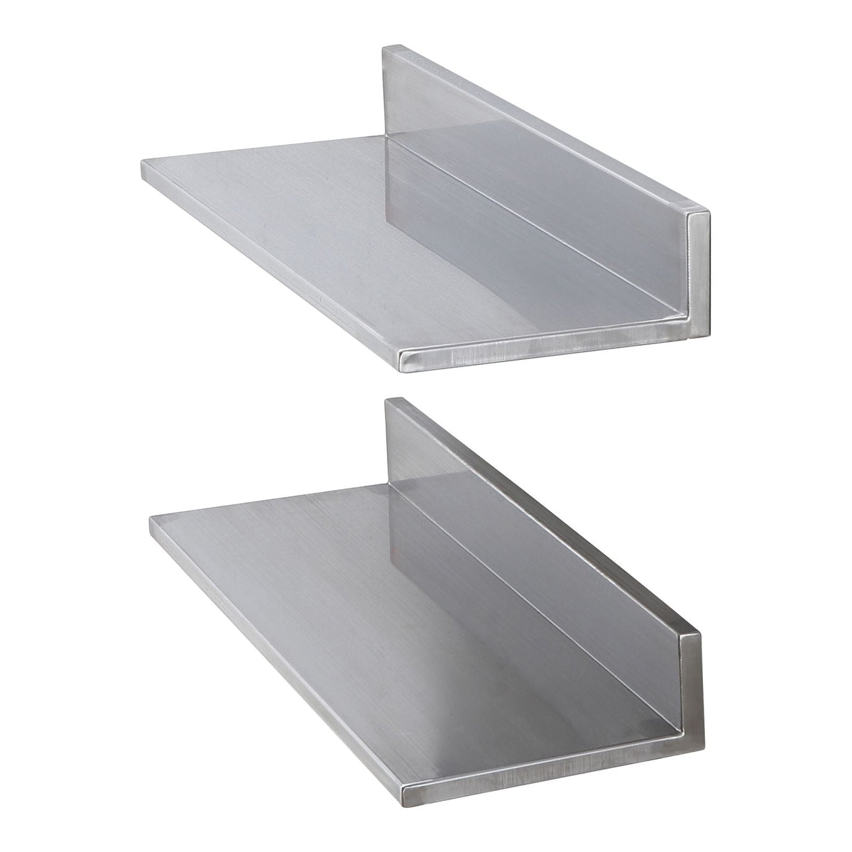 8.6" x 24" Stainless Steel Shelf, Wall Mounted Floating Shelving with Backsplash, 44 lbs Load Capacity Commercial Shelves, Heavy Duty Storage Rack for Restaurant, Kitchen, Bar, Home, and Hotel