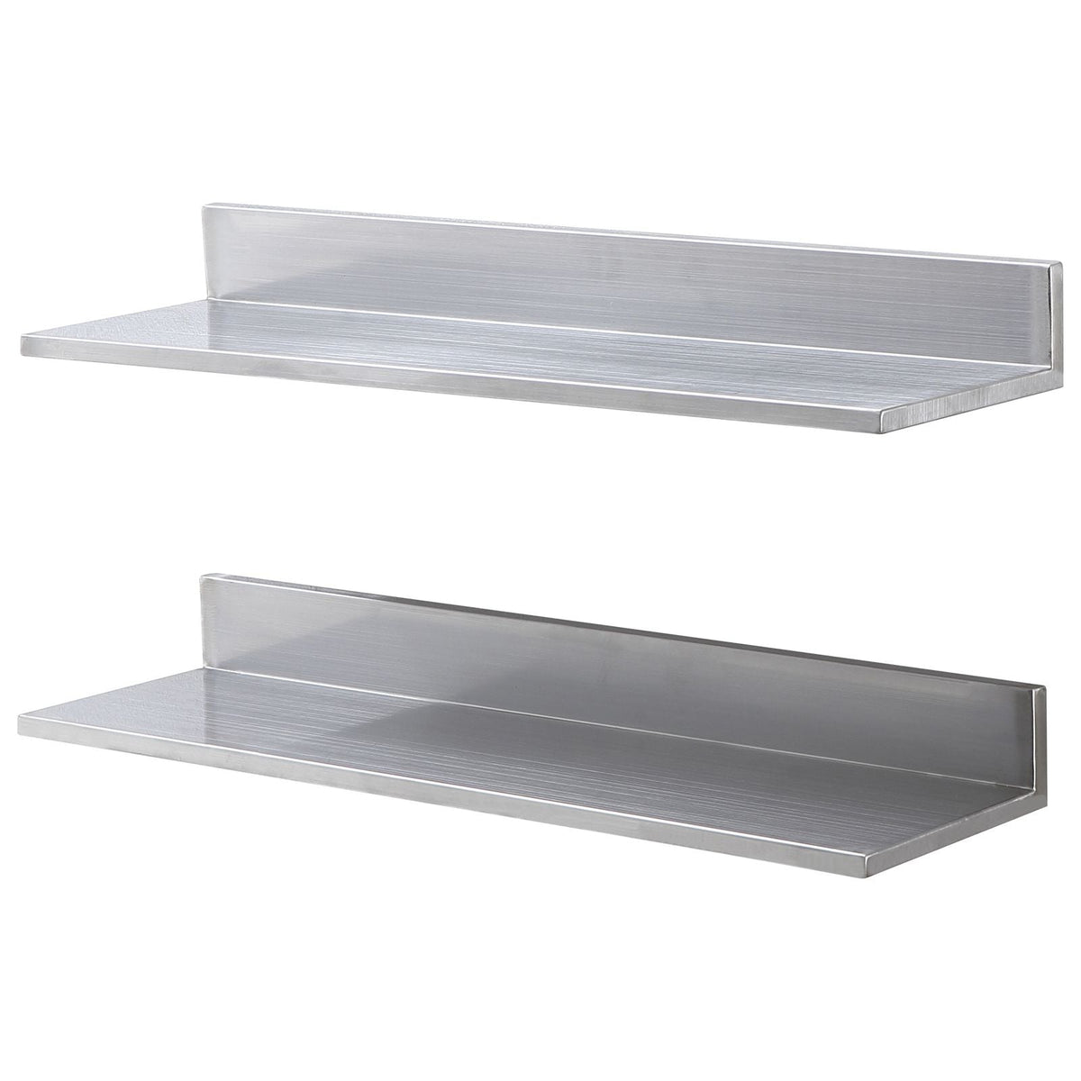 8.6" x 30" Stainless Steel Shelf, Wall Mounted Floating Shelving with Backsplash, 44 lbs Load Capacity Commercial Shelves, Heavy Duty Storage Rack for Restaurant, Kitchen, Bar, Home, and Hotel