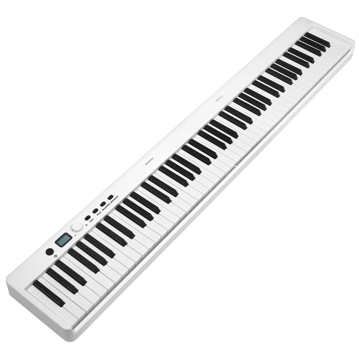 88 Key Folding Keyboard Piano, Bluetooth & MIDI, Portable Electronic Digital Foldable Piano with Sustain Pedal Bag Touch Sensitive Keys Headphones, Rechargeable for Beginners Teens Adults, White