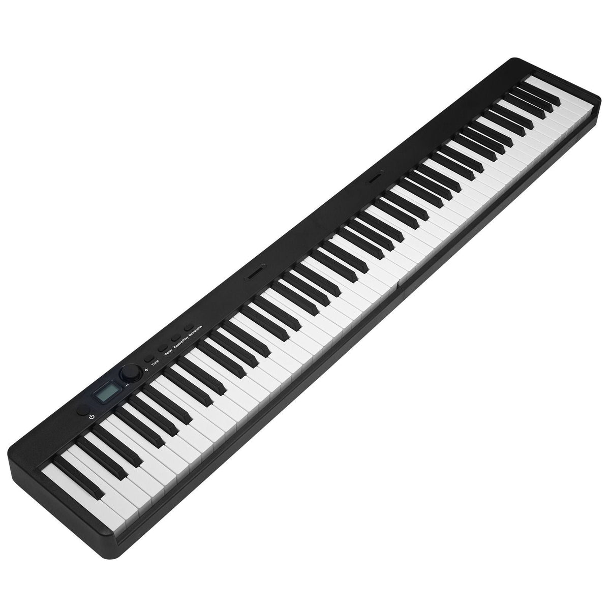88 Key Folding Keyboard Piano, Bluetooth & MIDI, Portable Electronic Digital Foldable Piano with Sustain Pedal Bag Touch Sensitive Keys Headphones, Rechargeable for Beginners Teens Adults, Black