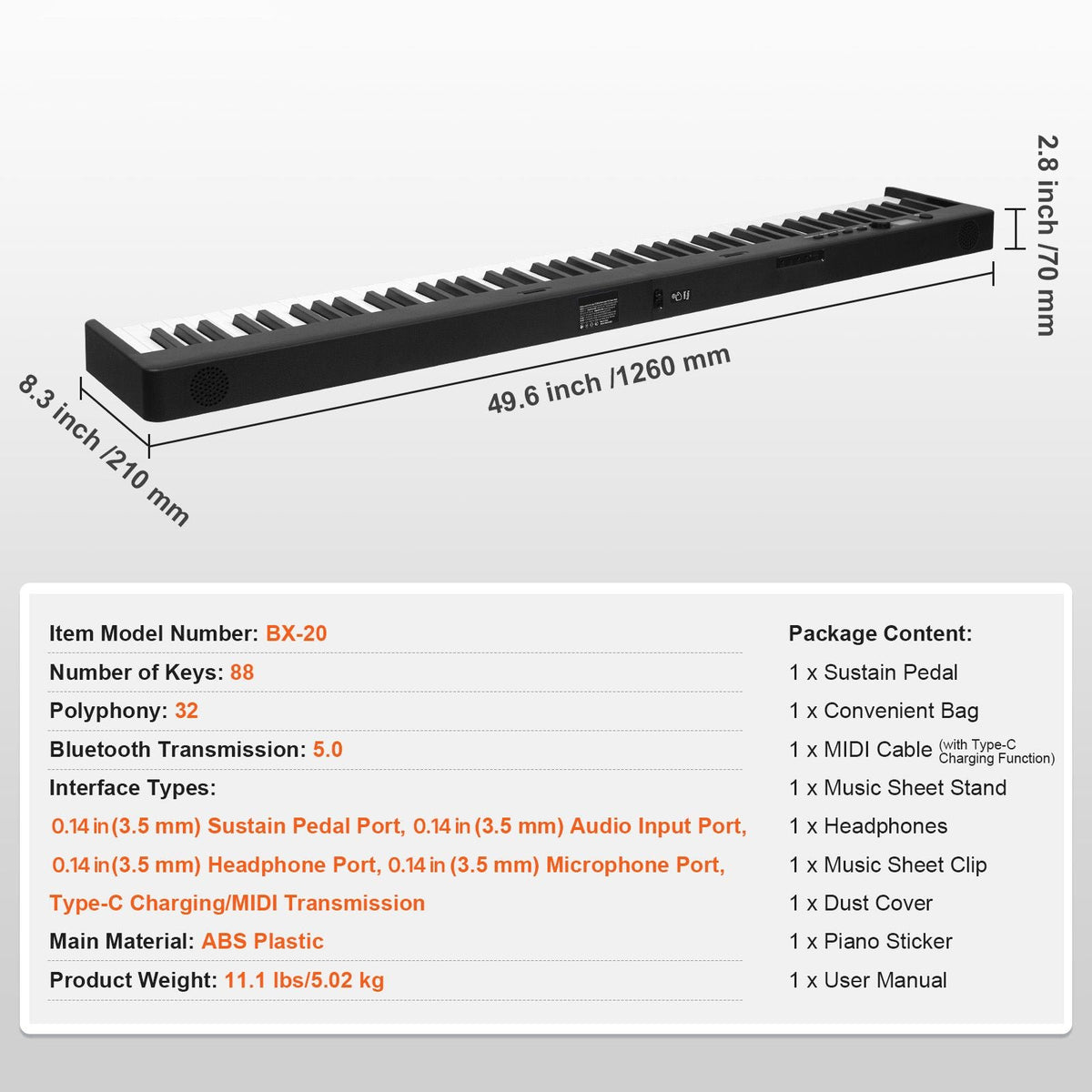 88 Key Folding Keyboard Piano, Bluetooth & MIDI, Portable Electronic Digital Foldable Piano with Sustain Pedal Bag Touch Sensitive Keys Headphones, Rechargeable for Beginners Teens Adults, Black