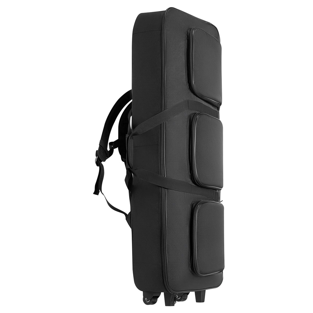 88 Key Keyboard Case, 40.9 x 16.9 x 5.1 in Interior, Padded Rolling Piano Case with Wheels, Sturdy Handle, 3-Pocket Storage, Gig Bag with Smooth Wheels, for 88 Note Keyboards and Electric Pianos