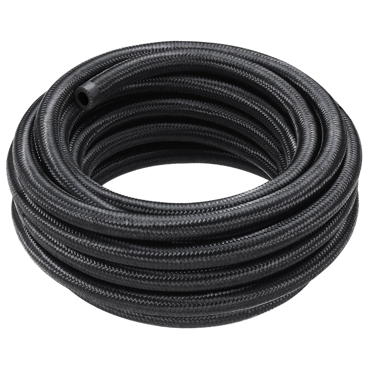 8AN Fuel Line Kit, 20 FT Fuel Hose Kit, 0.43" Nylon Stainless Steel Braided Fuel Line Oil/Gas/Diesel Hose End Fitting Kit, with 12 PCS Swivel Fitting Adapter Kit, Black