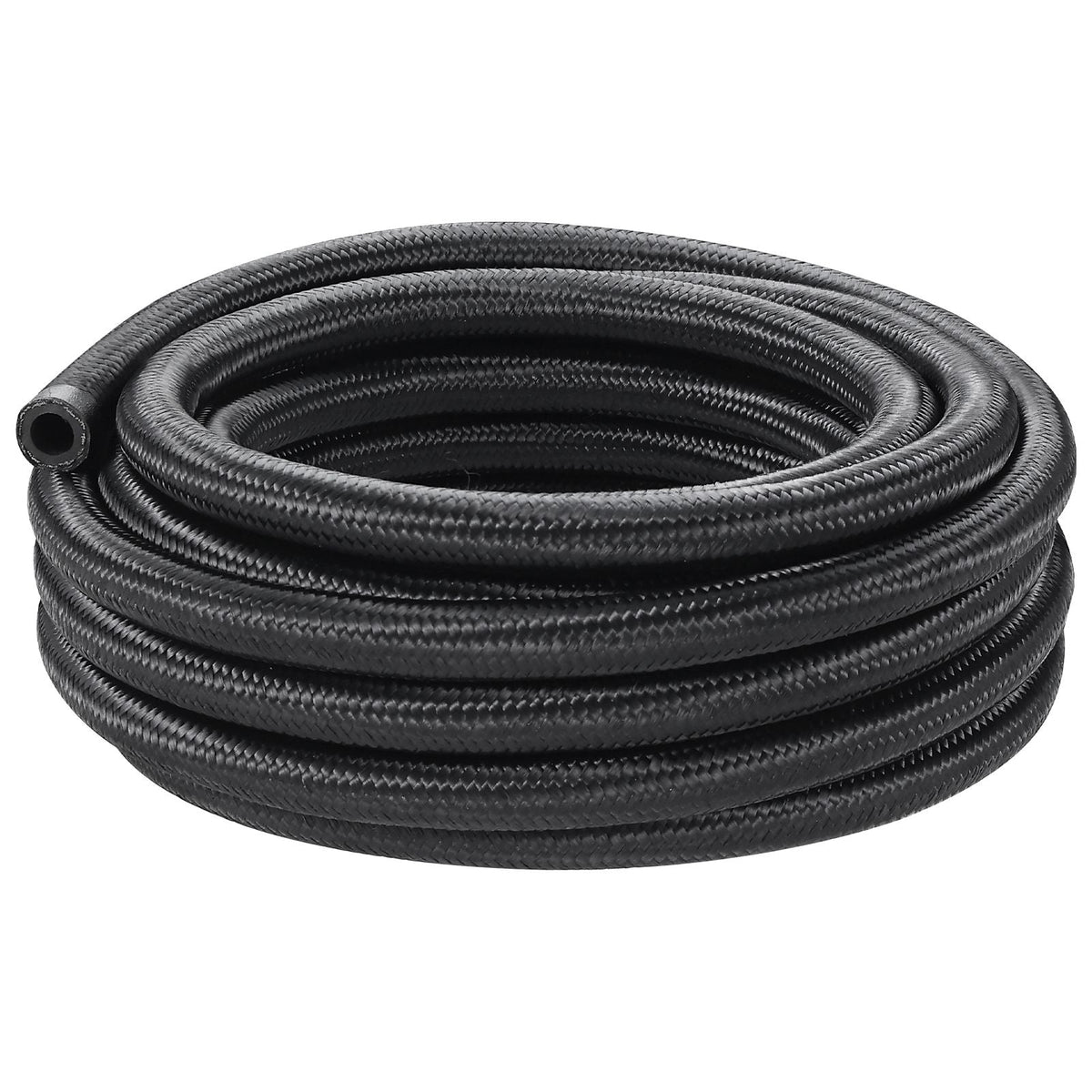 8AN Fuel Line Kit, 20 FT Fuel Hose Kit, 0.43" Nylon Stainless Steel Braided Fuel Line Oil/Gas/Diesel Hose End Fitting Kit, with 12 PCS Swivel Fitting Adapter Kit, Black