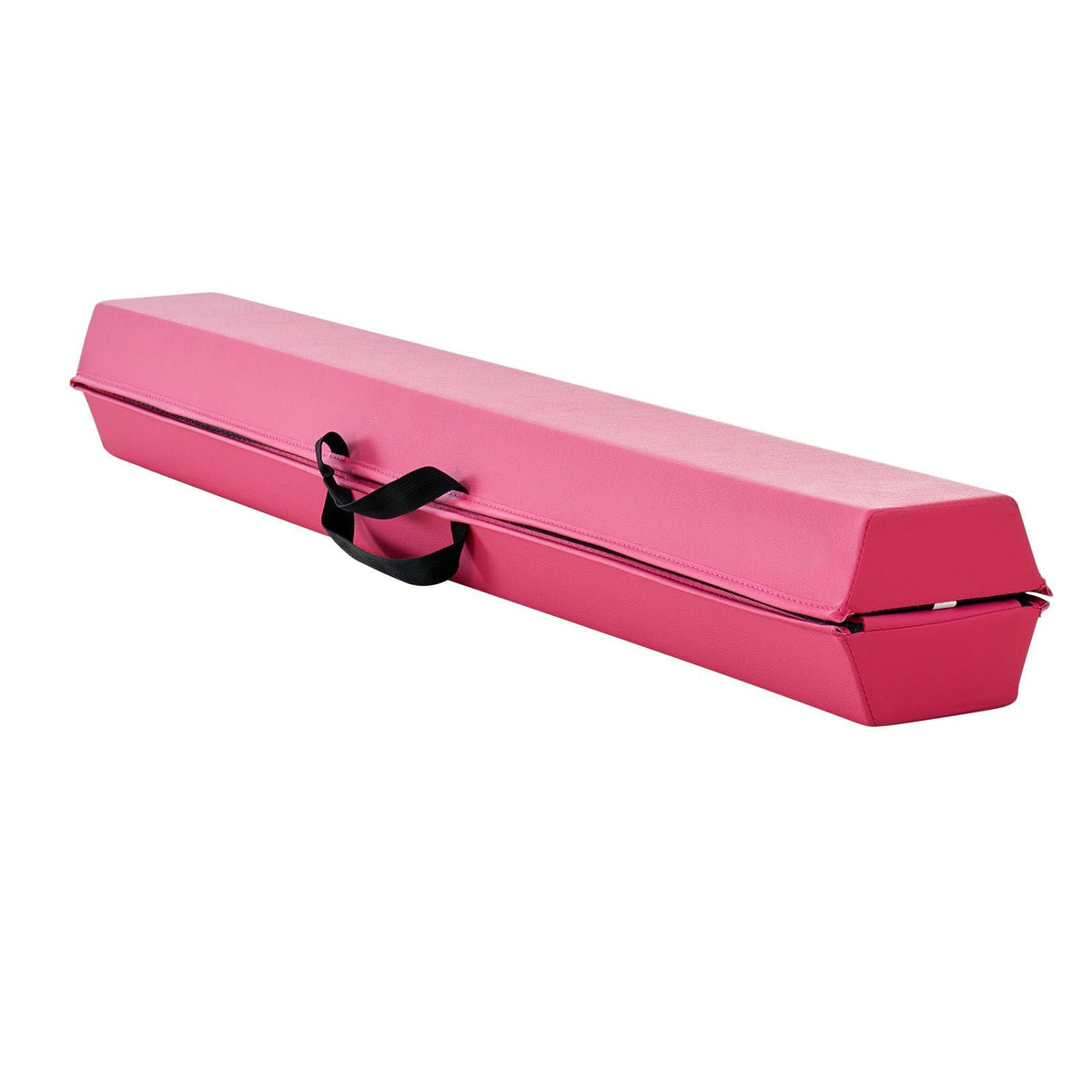 8FT Folding Balance Beam for Kids, 200LBS Stable Support Gymnastics Floor Beam with Non-Slip Mats, Gymnastics Training Equipment with Anti-Slip Bottom and Carrying Bag for Home Gym, Pink