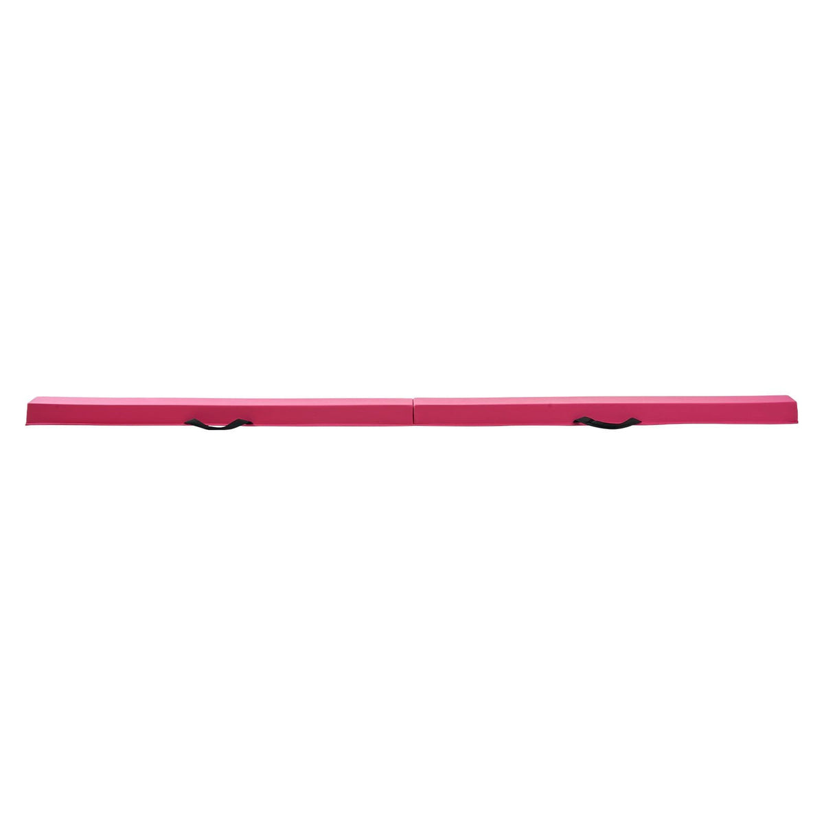8FT Folding Balance Beam for Kids, 200LBS Stable Support Gymnastics Floor Beam with Non-Slip Mats, Gymnastics Training Equipment with Anti-Slip Bottom and Carrying Bag for Home Gym, Pink