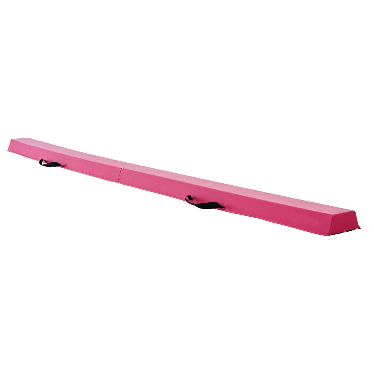 8FT Folding Balance Beam for Kids, 200LBS Stable Support Gymnastics Floor Beam with Non-Slip Mats, Gymnastics Training Equipment with Anti-Slip Bottom and Carrying Bag for Home Gym, Pink