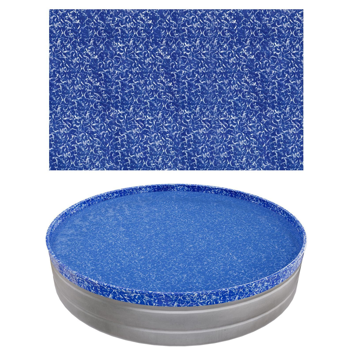 8ft Pool Liner, Round Overlap Swimming Pool Liner for 27.5 in Wall Height, Heavy Gauge Vinyl, Easy Install with Leak-Proof Patches, Designed for Steel Sided Above-Ground,Outdoor, Crystal