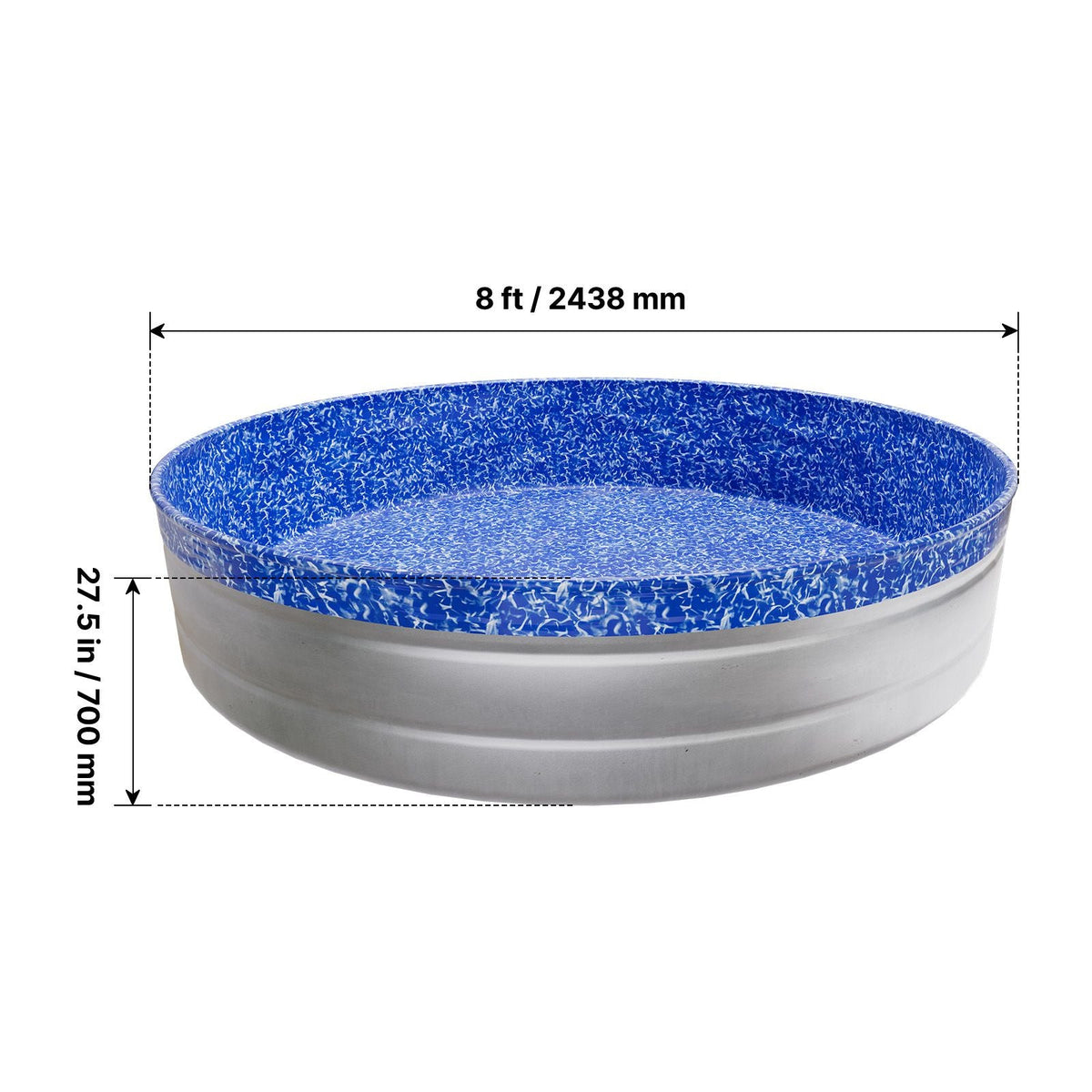 8ft Pool Liner, Round Overlap Swimming Pool Liner for 27.5 in Wall Height, Heavy Gauge Vinyl, Easy Install with Leak-Proof Patches, Designed for Steel Sided Above-Ground,Outdoor, Crystal