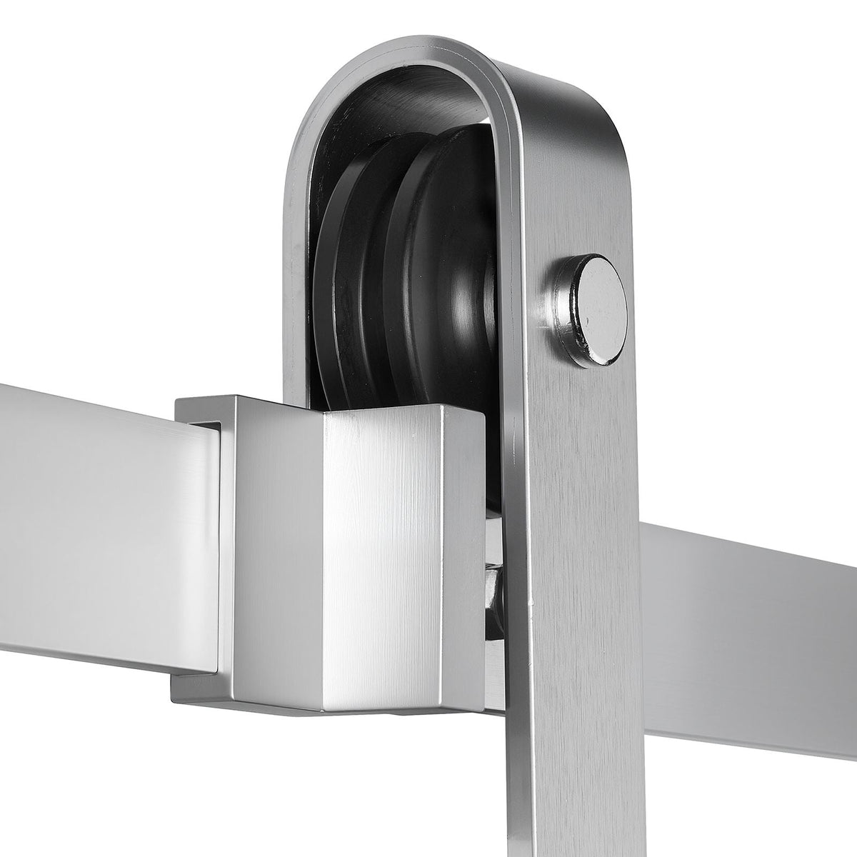 8FT Sliding Barn Door Hardware Kit, 330 LBS Weight Capacity, Compatible with 42 to 48 Inches Width & 1-3/8 to 1-3/4 Inches Thickness Single Sliding Barn Door, Durable Track & J-shape Roller